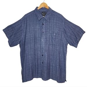 Marc Edwards washable linen-blend short sleeve button down shirt.